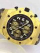 Fake Audemars Piguet Watch Black Face Yellow Gold  Brown Leather (4)_th.jpg
